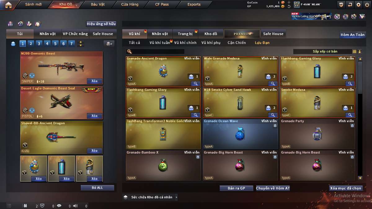 shop acc cf uy tin gia re